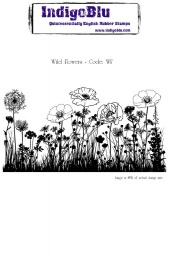 Wild Flowers A6 Red Rubber Stamp